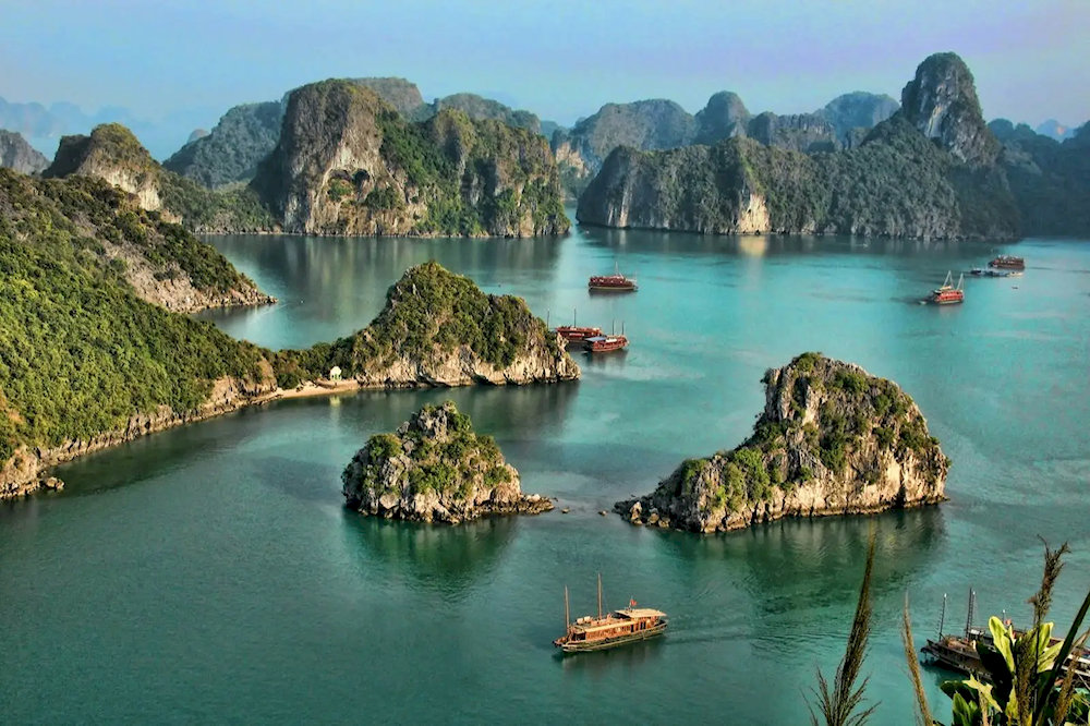 Ha Long Bay enchants with its emerald waters and thousands of limestone karsts, creating one of the most breathtaking natural wonders in the world